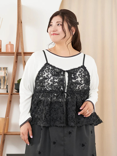 Re-J＆SUPURE(リジェイ＆スプル) |【Sasaki Mikiコラボ】[前後2WAY]レースリボンビスチェ