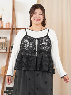 Re-J＆SUPURE(リジェイ＆スプル) |【Sasaki Mikiコラボ】[前後2WAY]レースリボンビスチェ