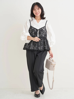 Re-J＆SUPURE(リジェイ＆スプル) |【Sasaki Mikiコラボ】[前後2WAY]レースリボンビスチェ