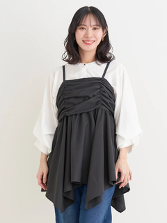 Re-J＆SUPURE(リジェイ＆スプル) |【WEB限定】シャーリングヘムキャミソール（無地・チェック柄）