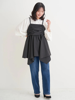 Re-J＆SUPURE(リジェイ＆スプル) |【WEB限定】シャーリングヘムキャミソール（無地・チェック柄）