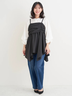 Re-J＆SUPURE(リジェイ＆スプル) |【WEB限定】シャーリングヘムキャミソール（無地・チェック柄）