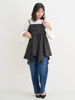 Re-J＆SUPURE(リジェイ＆スプル) |【WEB限定】シャーリングヘムキャミソール（無地・チェック柄）