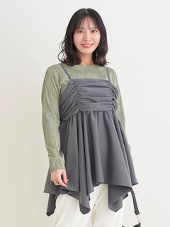 Re-J＆SUPURE(リジェイ＆スプル) |【WEB限定】シャーリングヘムキャミソール（無地・チェック柄）