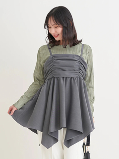 Re-J＆SUPURE(リジェイ＆スプル) |【WEB限定】シャーリングヘムキャミソール（無地・チェック柄）