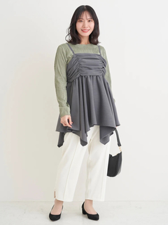 Re-J＆SUPURE(リジェイ＆スプル) |【WEB限定】シャーリングヘムキャミソール（無地・チェック柄）