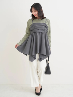 Re-J＆SUPURE(リジェイ＆スプル) |【WEB限定】シャーリングヘムキャミソール（無地・チェック柄）