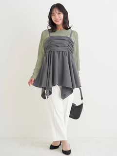 Re-J＆SUPURE(リジェイ＆スプル) |【WEB限定】シャーリングヘムキャミソール（無地・チェック柄）