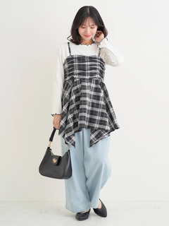 Re-J＆SUPURE(リジェイ＆スプル) |【WEB限定】シャーリングヘムキャミソール（無地・チェック柄）