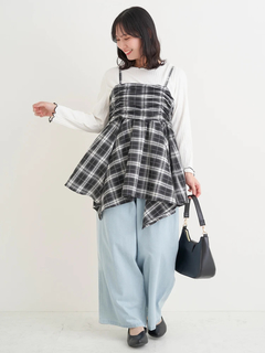 Re-J＆SUPURE(リジェイ＆スプル) |【WEB限定】シャーリングヘムキャミソール（無地・チェック柄）