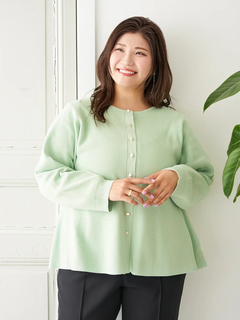 Sasaki Mikiコラボ】ペプラムスポンディッシュニットカーディガン