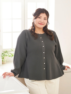 Re-J＆SUPURE(リジェイ＆スプル) |【Sasaki Mikiコラボ】ペプラムスポンディッシュニットカーディガン