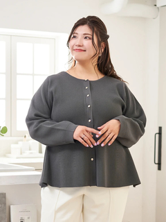 Re-J＆SUPURE(リジェイ＆スプル) |【Sasaki Mikiコラボ】ペプラムスポンディッシュニットカーディガン