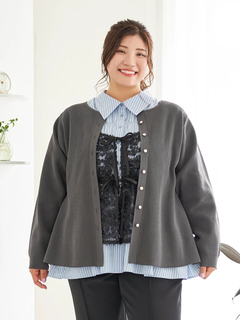 Re-J＆SUPURE(リジェイ＆スプル) |【Sasaki Mikiコラボ】ペプラムスポンディッシュニットカーディガン