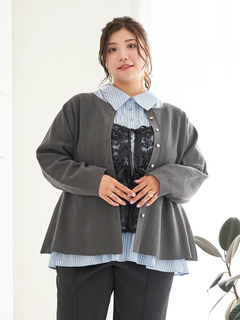 Re-J＆SUPURE(リジェイ＆スプル) |【Sasaki Mikiコラボ】ペプラムスポンディッシュニットカーディガン