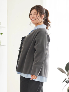 Re-J＆SUPURE(リジェイ＆スプル) |【Sasaki Mikiコラボ】ペプラムスポンディッシュニットカーディガン