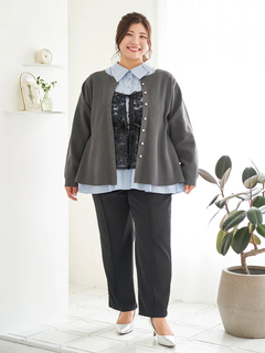 Re-J＆SUPURE(リジェイ＆スプル) |【Sasaki Mikiコラボ】ペプラムスポンディッシュニットカーディガン