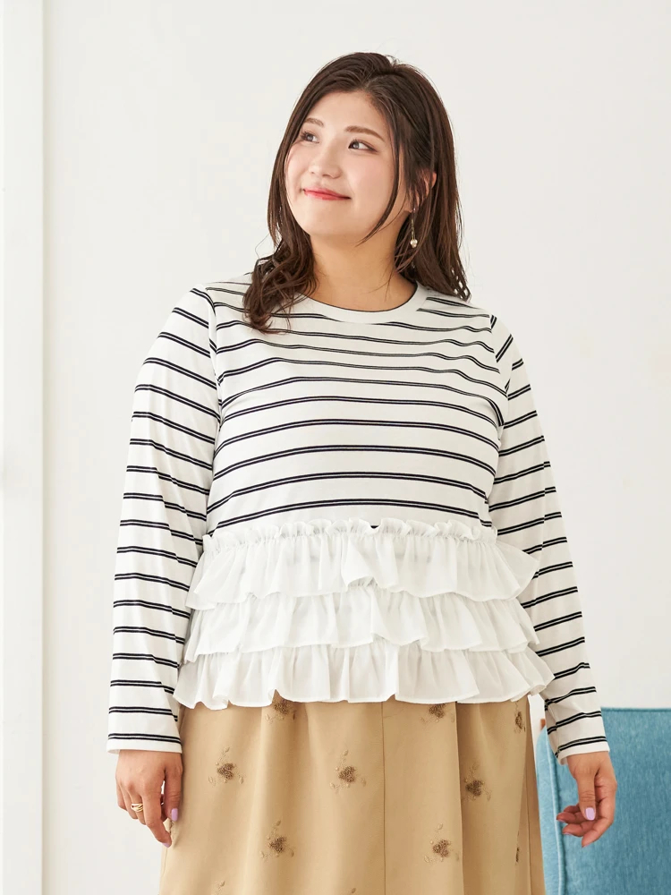 Re-J＆SUPURE(リジェイ＆スプル) |【Sasaki Mikiコラボ】3段フリルトップス