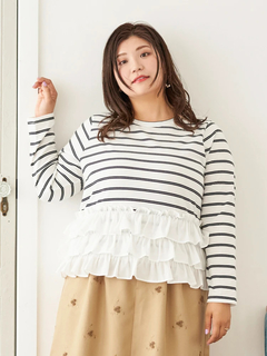 Re-J＆SUPURE(リジェイ＆スプル) |【Sasaki Mikiコラボ】3段フリルトップス