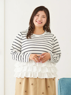 Re-J＆SUPURE(リジェイ＆スプル) |【Sasaki Mikiコラボ】3段フリルトップス