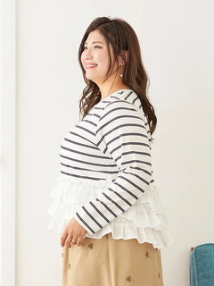 Re-J＆SUPURE(リジェイ＆スプル) |【Sasaki Mikiコラボ】3段フリルトップス