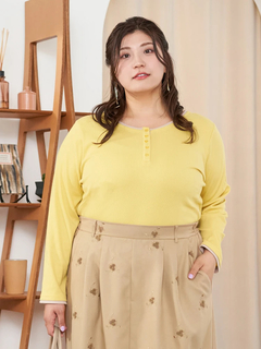 Re-J＆SUPURE(リジェイ＆スプル) |【Sasaki Mikiコラボ】前後2Way配色ヘンリーネックトップス