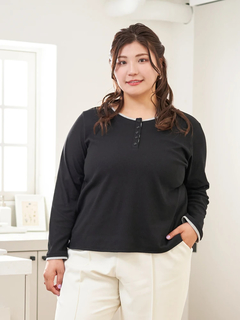 Re-J＆SUPURE(リジェイ＆スプル) |【Sasaki Mikiコラボ】前後2Way配色ヘンリーネックトップス