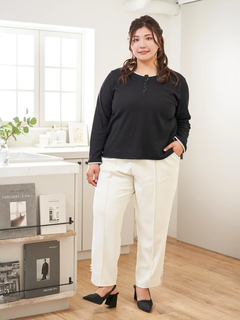 Re-J＆SUPURE(リジェイ＆スプル) |【Sasaki Mikiコラボ】前後2Way配色ヘンリーネックトップス