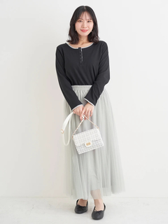 Re-J＆SUPURE(リジェイ＆スプル) |【Sasaki Mikiコラボ】前後2Way配色ヘンリーネックトップス