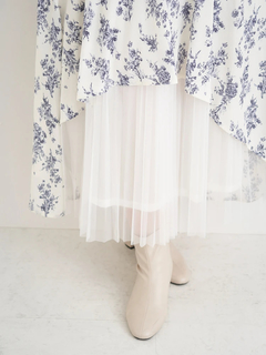 Re-J＆SUPURE(リジェイ＆スプル) |裾チュールアシメ切り替え花柄シャツワンピース