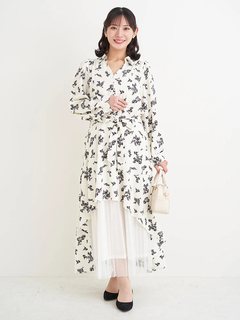 Re-J＆SUPURE(リジェイ＆スプル) |裾チュールアシメ切り替え花柄シャツワンピース
