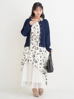 Re-J＆SUPURE(リジェイ＆スプル) |裾チュールアシメ切り替え花柄シャツワンピース