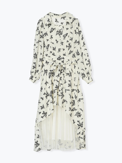 Re-J＆SUPURE(リジェイ＆スプル) |裾チュールアシメ切り替え花柄シャツワンピース