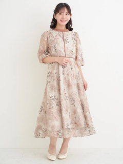 お値下げしました DECORAPINKY'S フラワー刺繍ドレス フラワー刺繍ドレス（大きいサイズ・ぽっちゃり女子向け｜ドレス｜茶