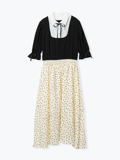 Re-J＆SUPURE(リジェイ＆スプル) |【WEB限定】ドットスカートドッキングワンピース