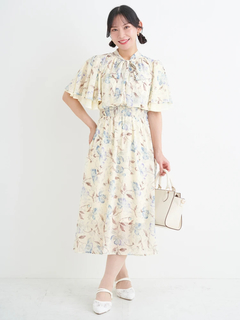 Re-J＆SUPURE(リジェイ＆スプル) |【WEB限定】花柄ボウタイワンピース