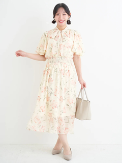 Re-J＆SUPURE(リジェイ＆スプル) |【WEB限定】花柄ボウタイワンピース
