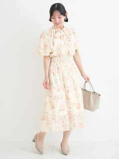 Re-J＆SUPURE(リジェイ＆スプル) |【WEB限定】花柄ボウタイワンピース