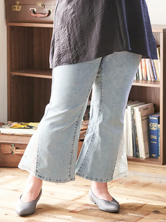 Re-J＆SUPURE(リジェイ＆スプル) |【Kannaコラボ】サイドレース切替デニムフレアパンツ