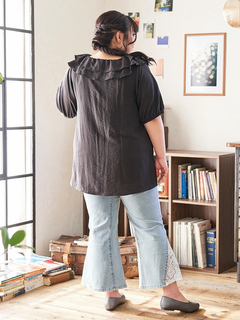 Re-J＆SUPURE(リジェイ＆スプル) |【Kannaコラボ】サイドレース切替デニムフレアパンツ