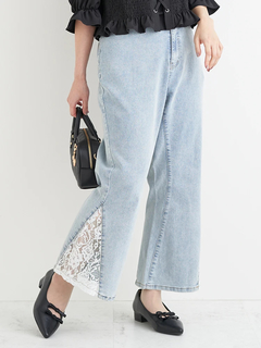 Re-J＆SUPURE(リジェイ＆スプル) |【Kannaコラボ】サイドレース切替デニムフレアパンツ