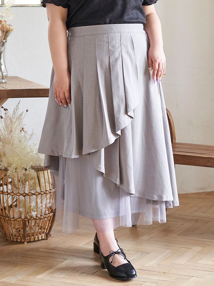 Re-J＆SUPURE(リジェイ＆スプル) |【Kannaコラボ】プリーツ×チュールラッフルスカート