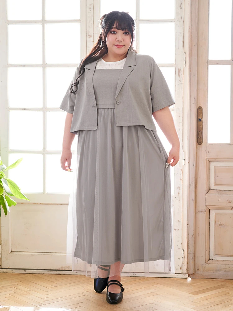 Re-J＆SUPURE(リジェイ＆スプル) |【Kannaコラボ】[SET]ジャケット×チュールジャンスカアンサンブル