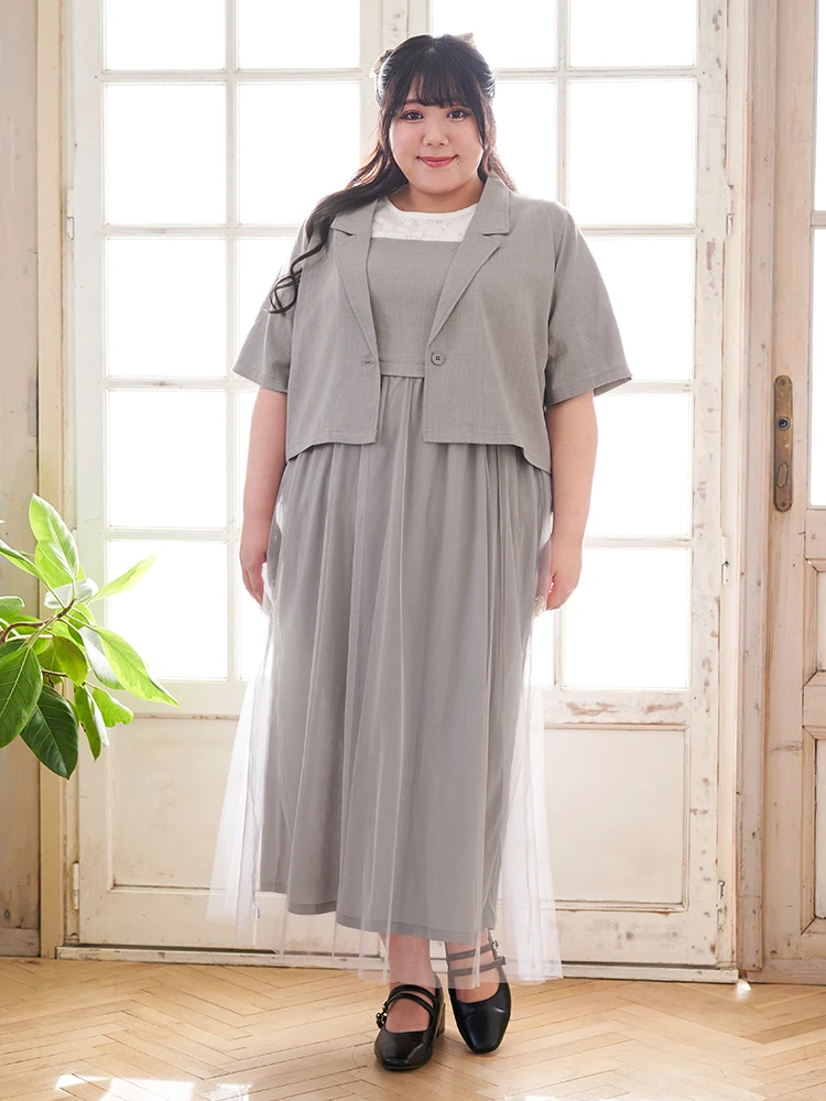 【Kannaコラボ】[SET]ジャケット×チュールジャンスカアンサンブル