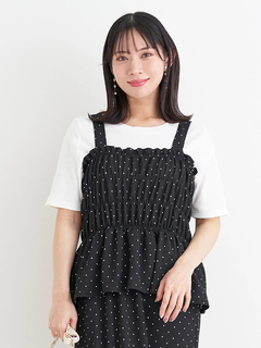 Re-J＆SUPURE(リジェイ＆スプル) |[SET]シャーリングジャンパースカート×リブTシャツ