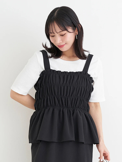 Re-J＆SUPURE(リジェイ＆スプル) |[SET]シャーリングジャンパースカート×リブTシャツ
