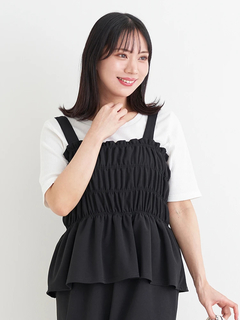 Re-J＆SUPURE(リジェイ＆スプル) |[SET]シャーリングジャンパースカート×リブTシャツ