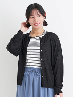 Re-J＆SUPURE(リジェイ＆スプル) |【UVカット・接触冷感】シアークルーネックカーディガン