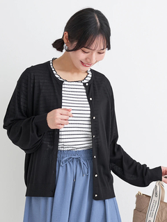 Re-J＆SUPURE(リジェイ＆スプル) |【UVカット・接触冷感】シアークルーネックカーディガン