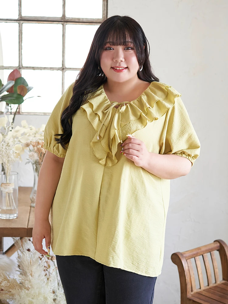 Re-J＆SUPURE(リジェイ＆スプル) |【Kannaコラボ】フリルチュニックブラウス